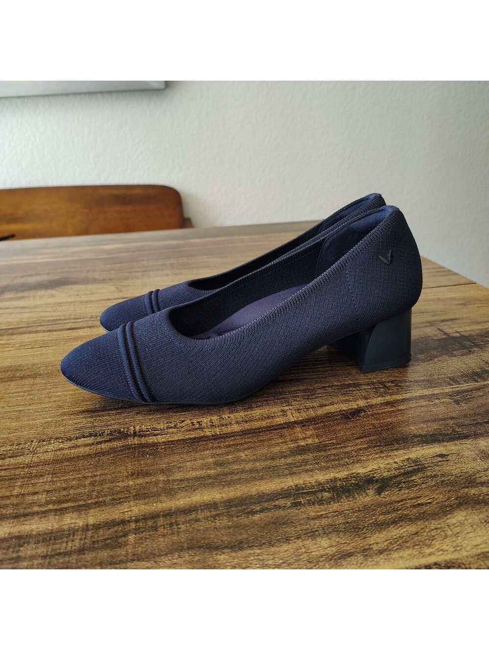 Vivaia Womens 11 EU 43 Julie 2.0 Pro Round-Toe Chunky Block Heel Pump Shoes Navy